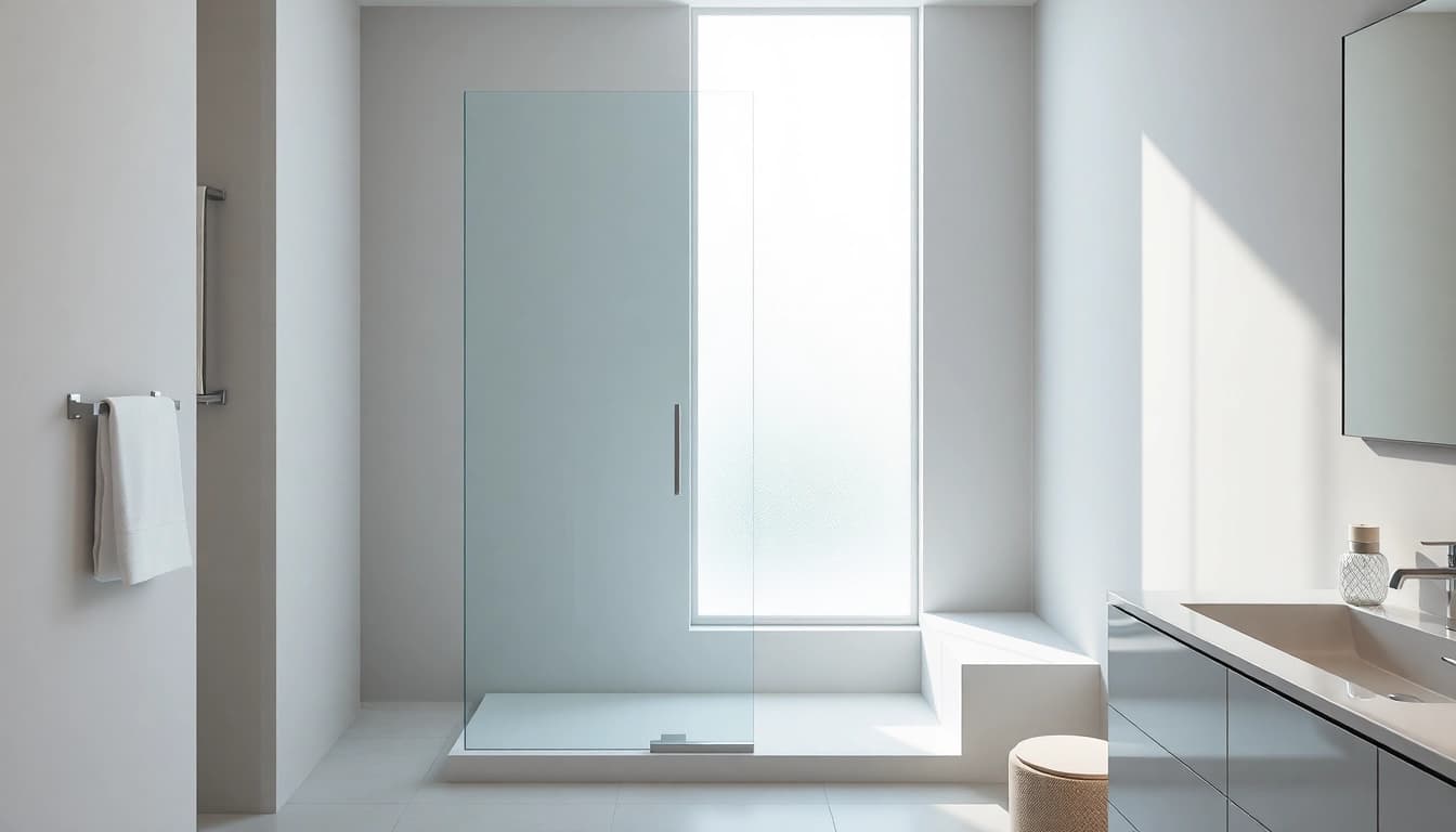 Paroi de douche sirhona accompagnée d'un design moderne dans un cadre de salle de bains élégant.