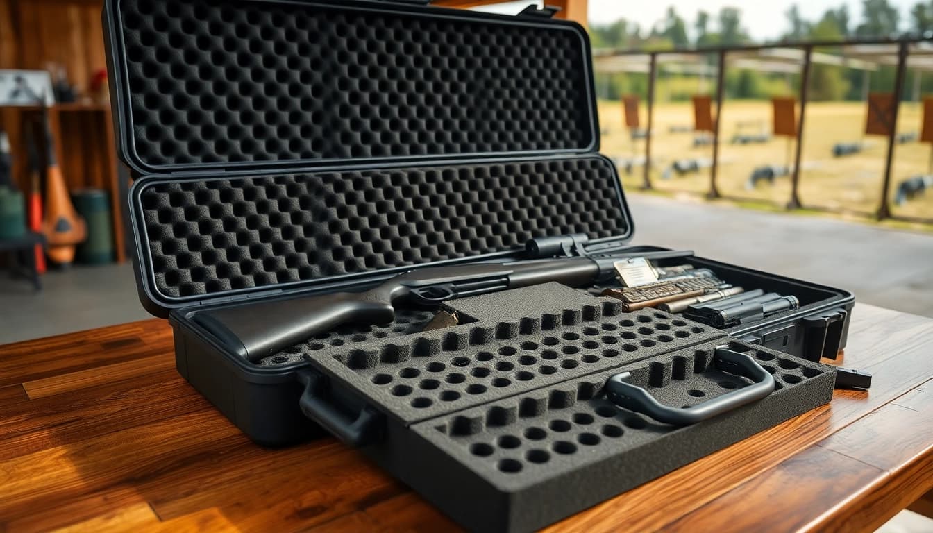 Foam for rifle case with custom inserts highlights precision and utility in a professional setting.