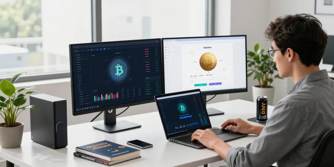 crypto mining platform workspace showing advanced cryptocurrency analysis and digital wallet security