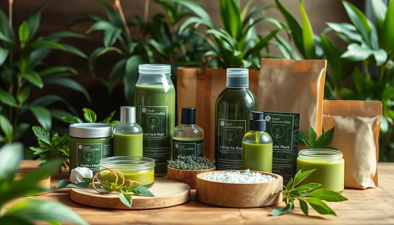 Duurzame kwaliteit van eco-vriendelijke producten met natuurlijke materialen en groenere omgeving.