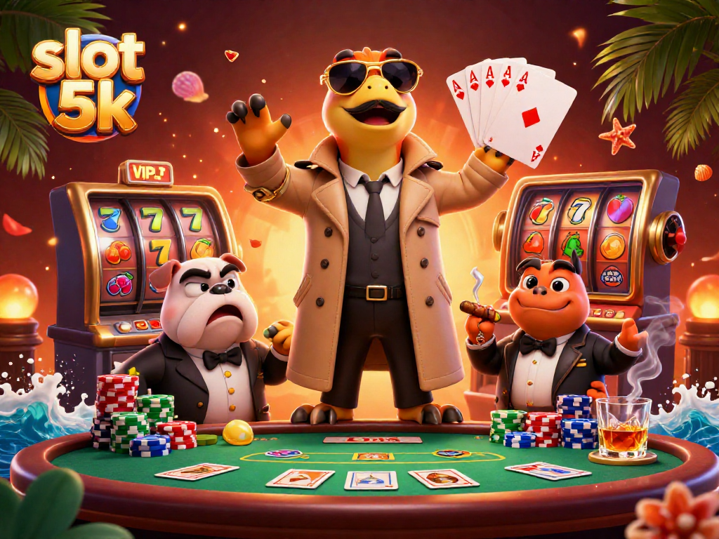 Experience thrilling gameplay with slot 5k as raptors sneak into a VIP casino lounge.