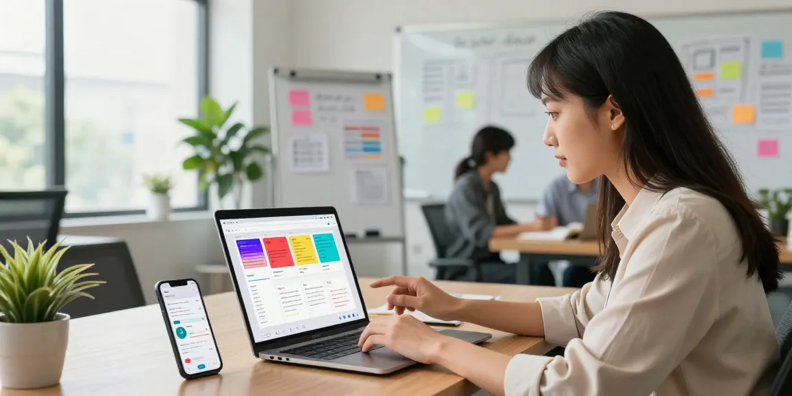 Creating impactful social media ad templates in a modern office environment with collaborative workspace.