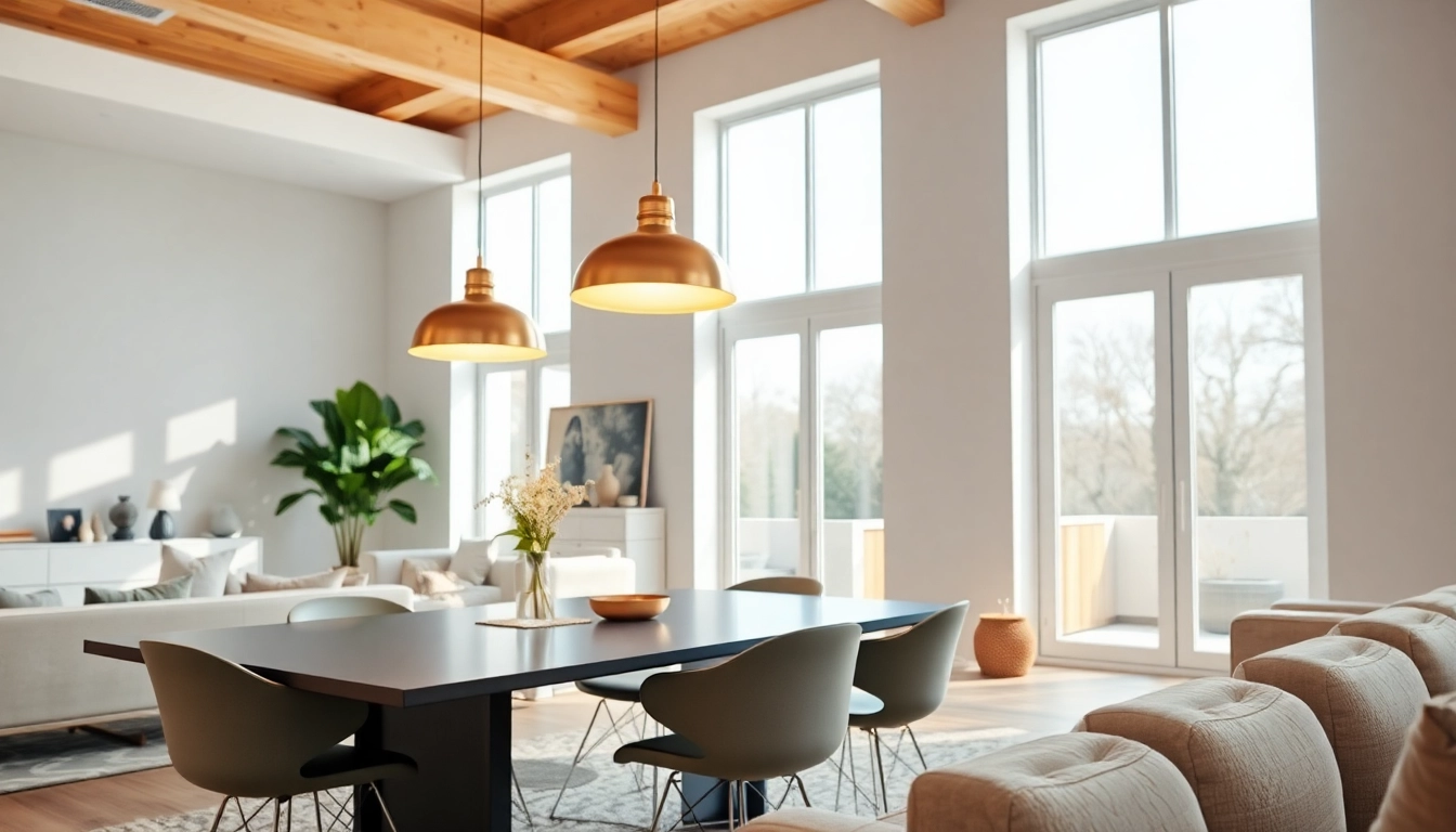 Showcase of modern lighting solutions in a chic living space with natural light and elegant fixtures.