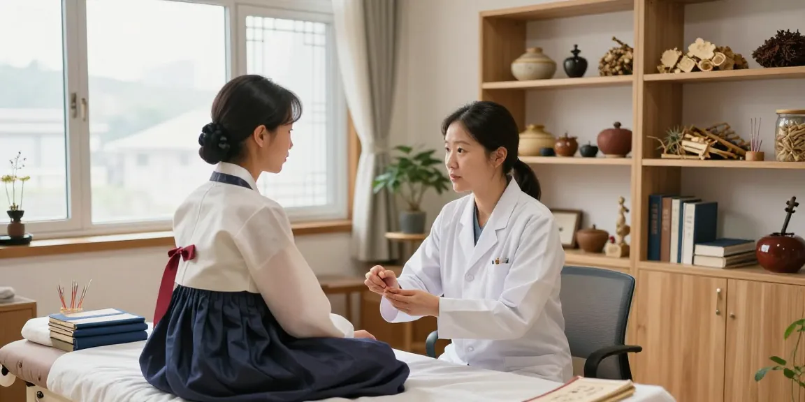 Compassionate consultation in a 수원한의원, showcasing holistic healing and modern treatment.