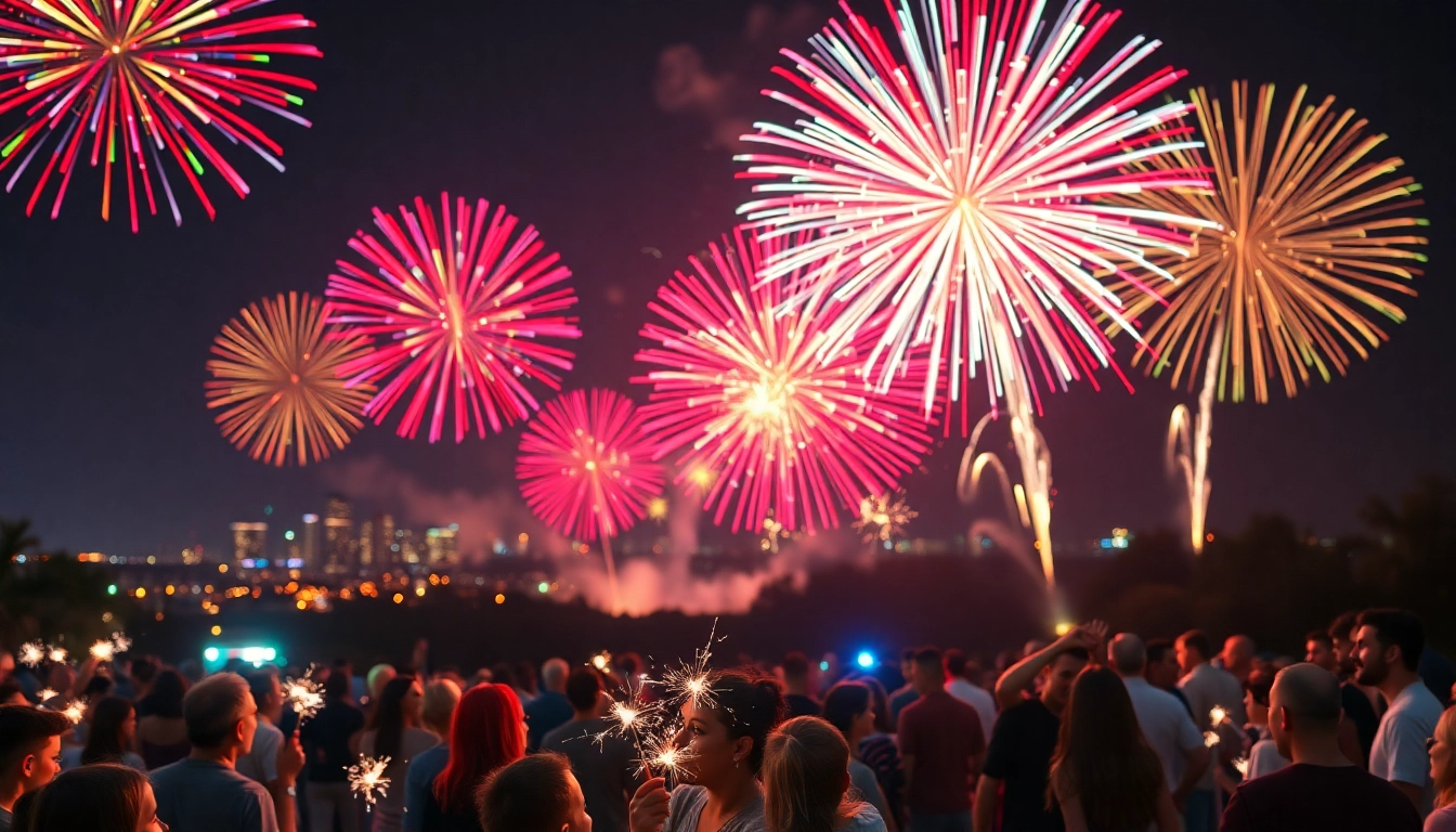 Experience the excitement of cheap fireworks near me lighting up the night sky with vibrant colors.