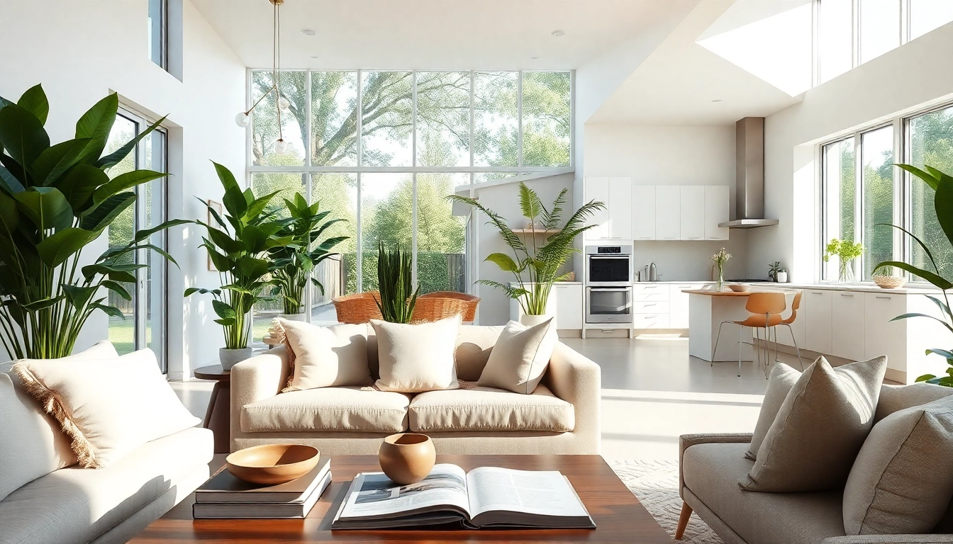 Experience Seamless Living with a bright, modern interior featuring stylish furniture and lush greenery.