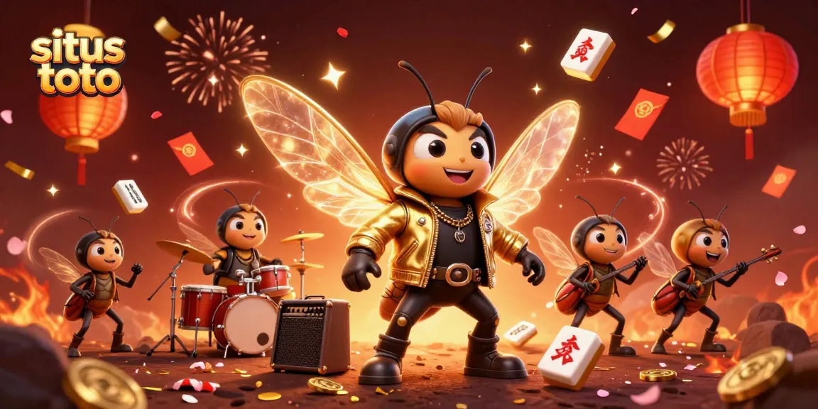 Experience the thrill of situs toto with a vibrant 3D casino celebration featuring colorful symbols and lively characters.