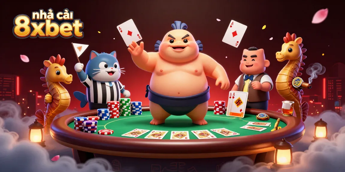 Engage with exciting gameplay at nhà cái 8xbet featuring a vibrant underwater poker scene with a blowfish and more.