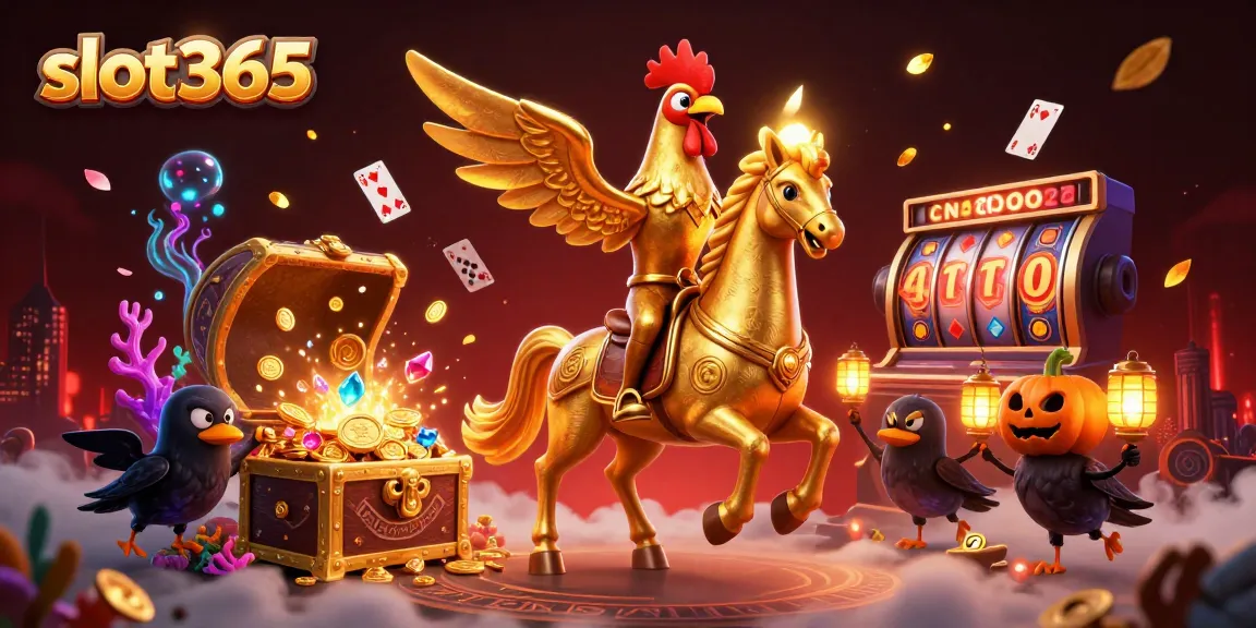 Engage in thrilling gameplay at slot365 with a vibrant 3D casino scene filled with excitement.