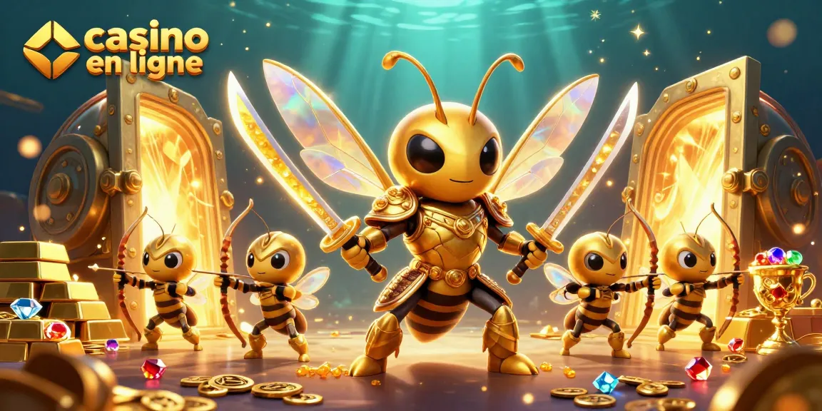 Jouez à casino en ligne avec un géant frelon en armure de samouraï et des archers abeilles.