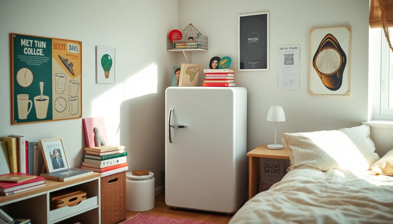 Store beverages and snacks in this dorm room fridge that enhances your college space.