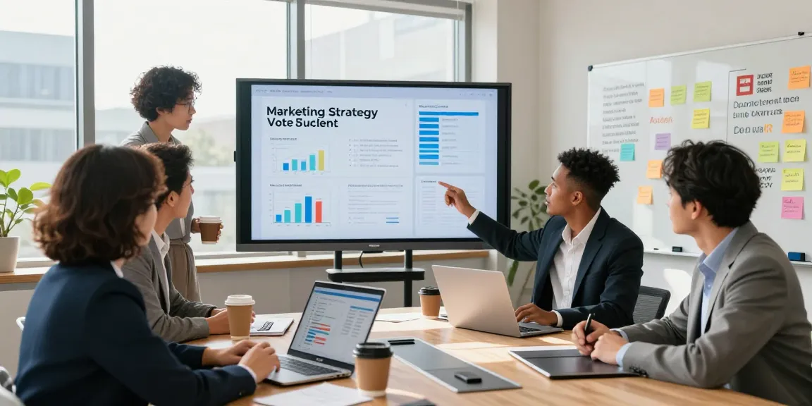 Influencer outreach for campaigns with a team brainstorming strategies in a modern office.