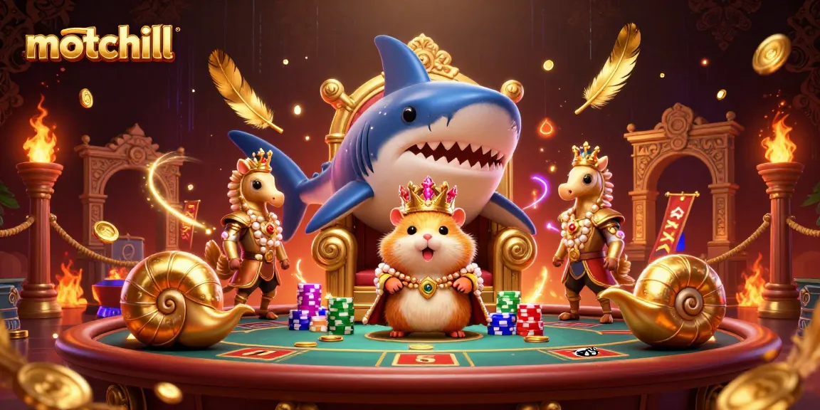 Experience thrilling gaming with Motchill's vibrant casino scene featuring unique characters and elements.