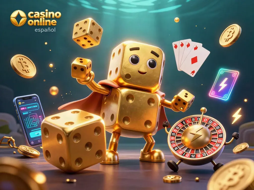 Juega en el casino online español y obtén grandes recompensas con dados y cartas animados.