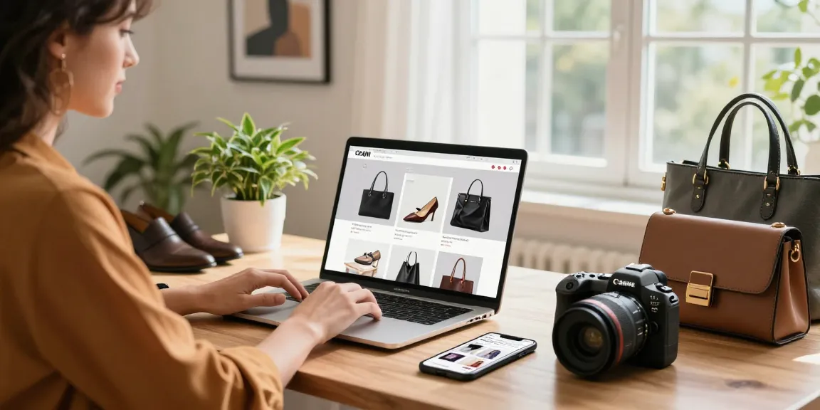 Explore premium 레플리카 쇼핑몰 with high-quality products showcased in a stylish home office.