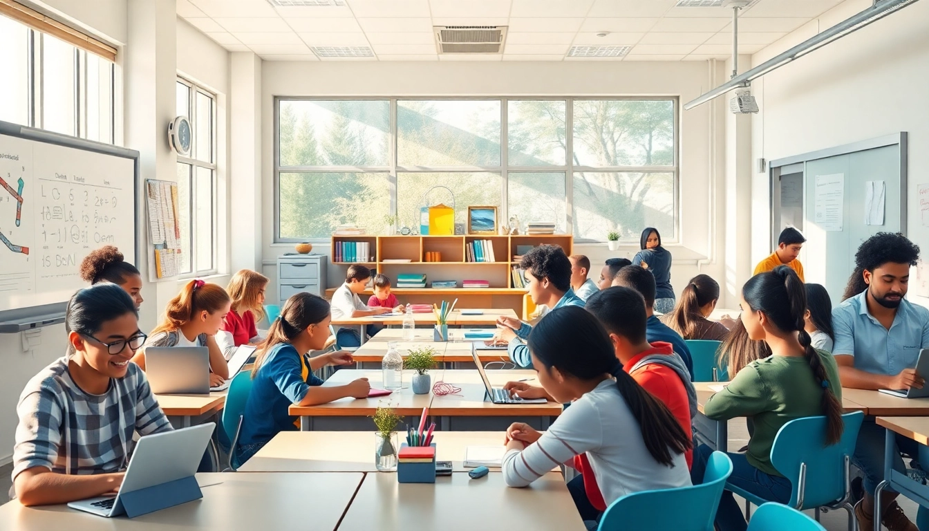 Dynamic classroom environment promoting education equity and innovation with engaging students.