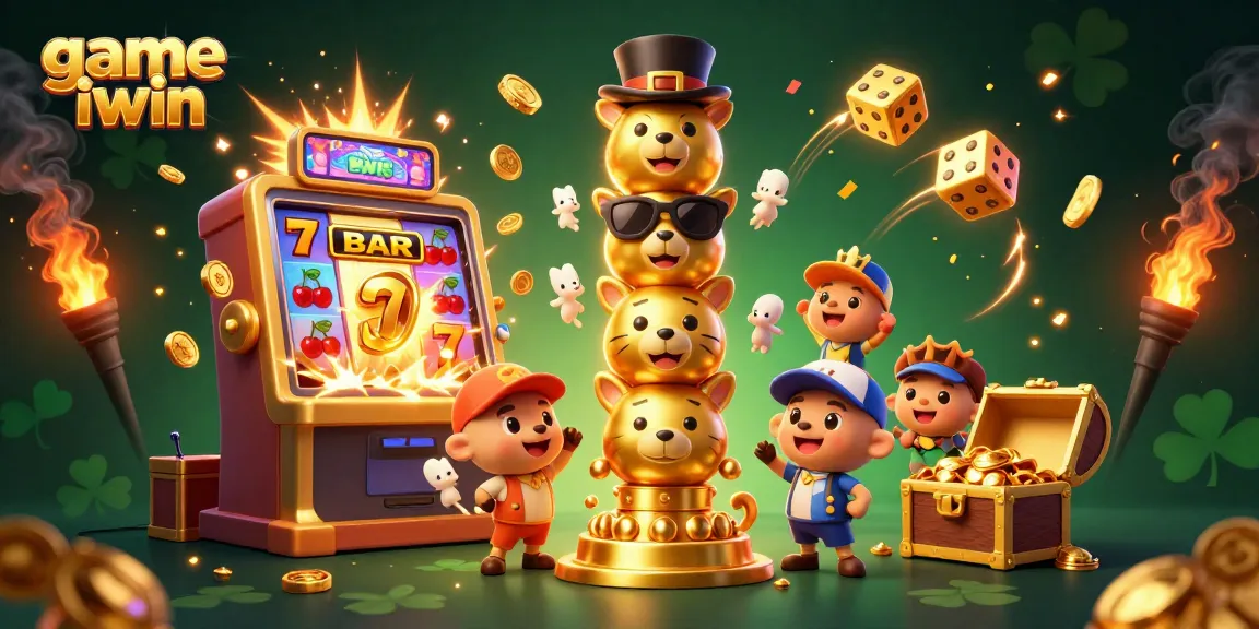 Play game iwin with excitement as the jackpot overflows in this vibrant casino scene.