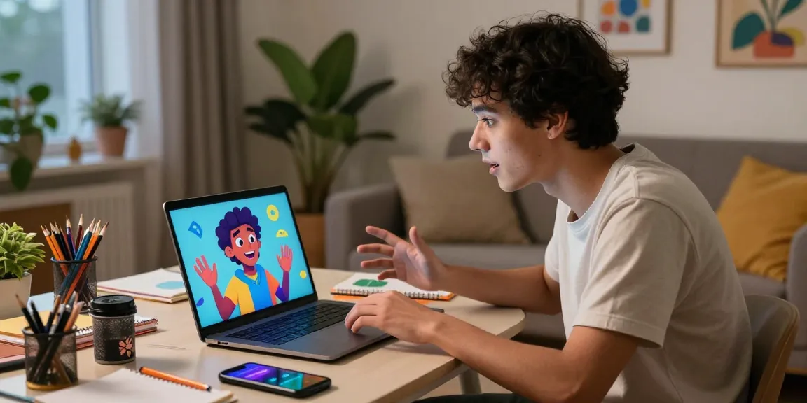 Engaging crushon ai conversation between a user and a colorful AI avatar in a cozy home setting.