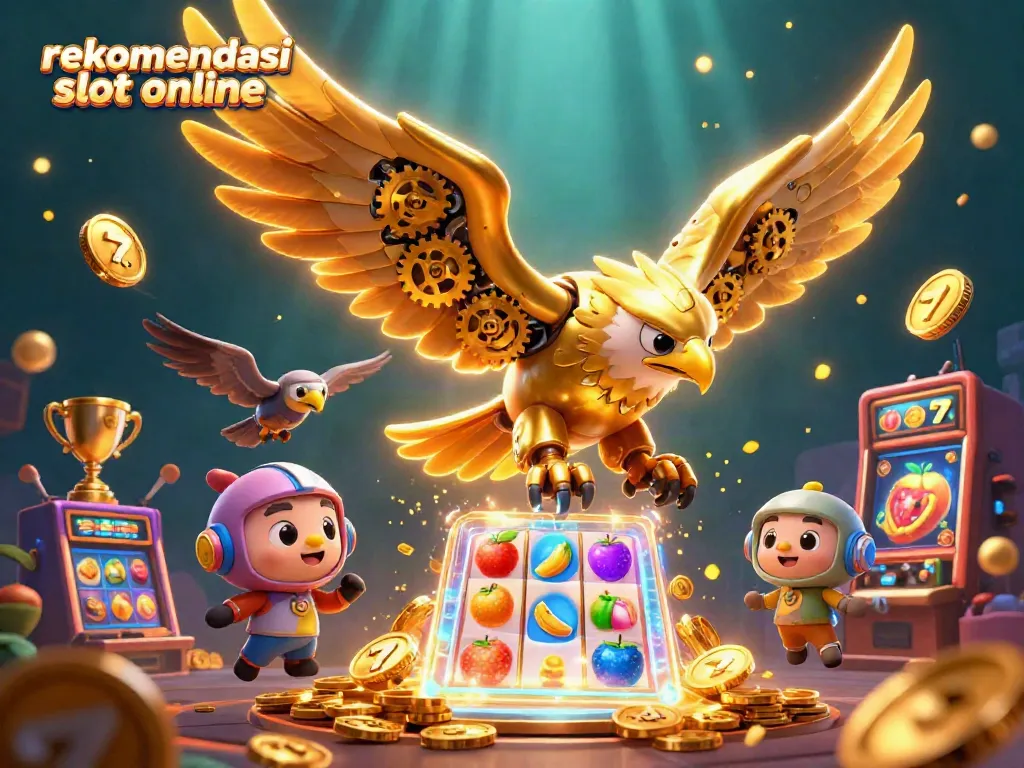 Ilustrasi slot online lengkap dengan simbol, karakter, dan nilai jackpot yang menarik.