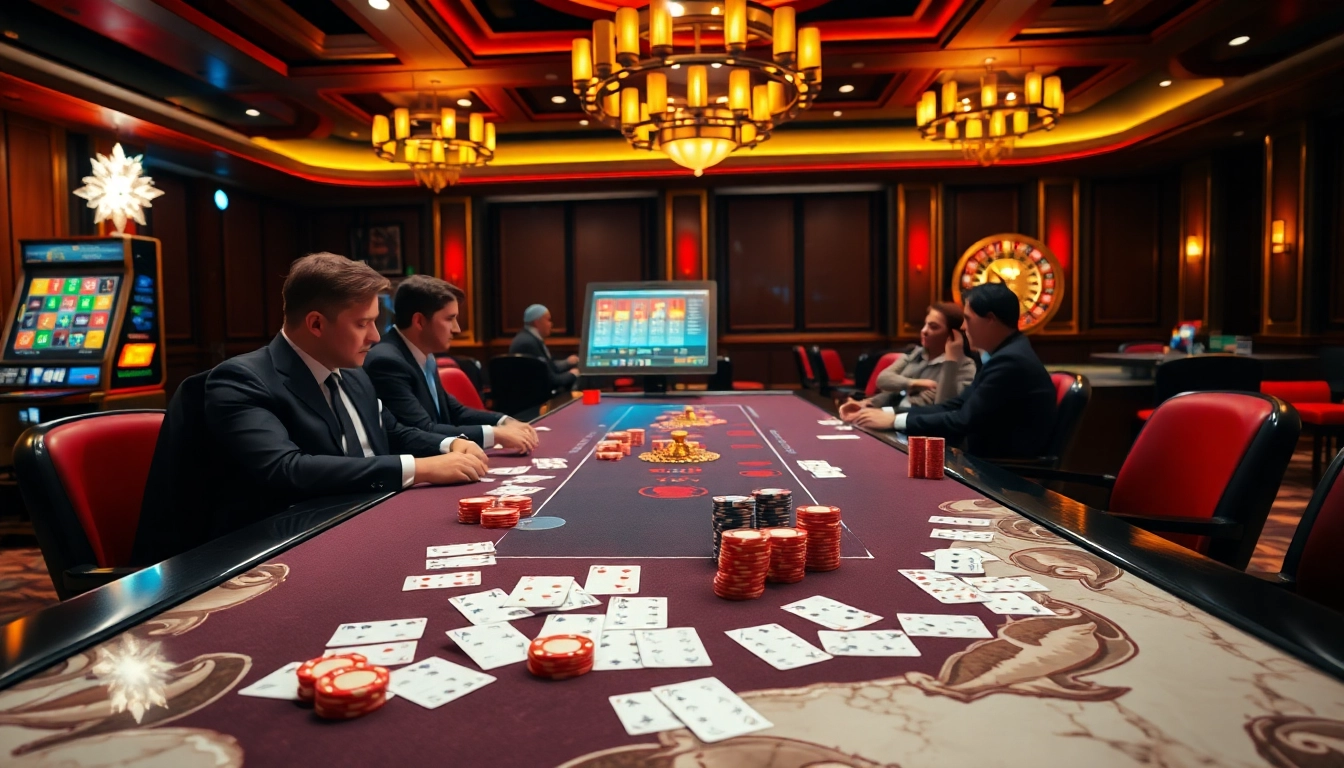 Découvrez l'excitation des casinos en ligne français 2026 avec des parties de poker vibrantes, des jetons et de la roulette.