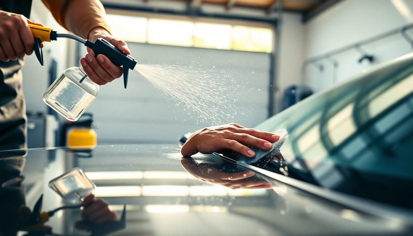 Professional car detailing near me showcasing service precision and quality in a bright outdoor setting.