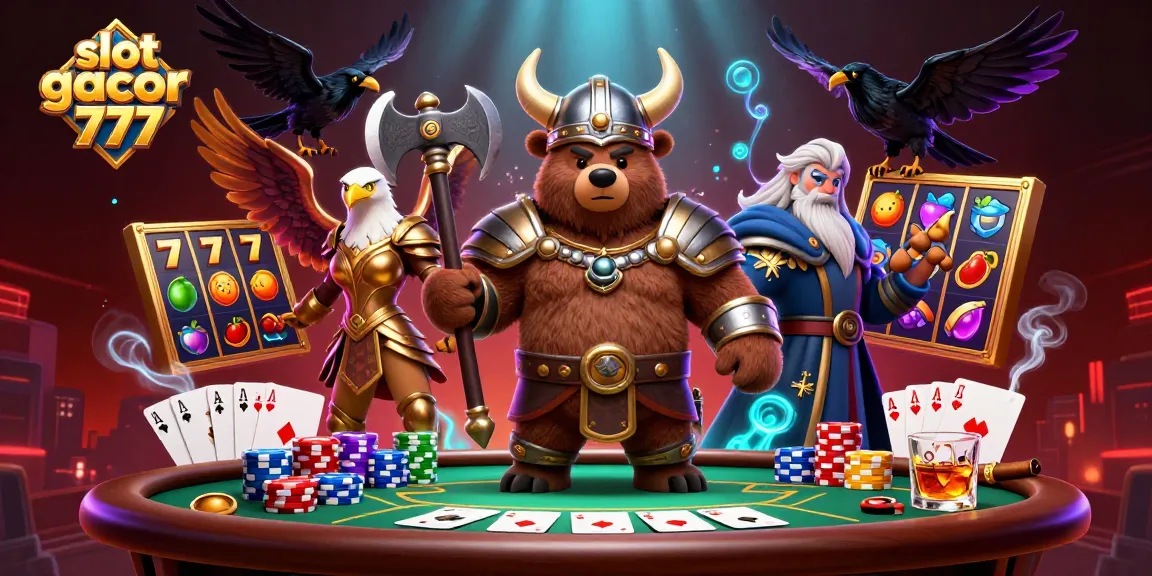 Putar slot gacor 777 dengan Viking dan elang Valkyrie sambil menikmati permainan kasino.