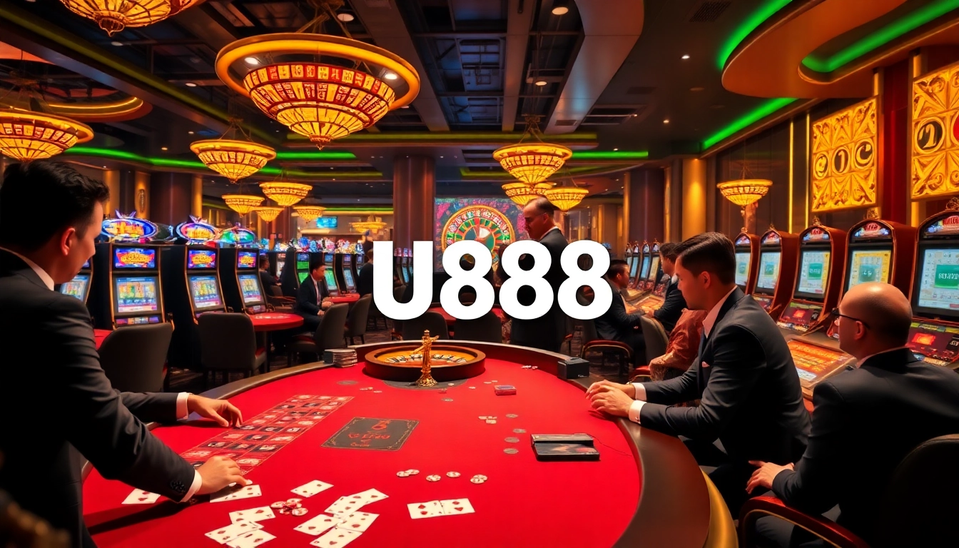 Players engaging in high-stakes betting at U888 casino tables.