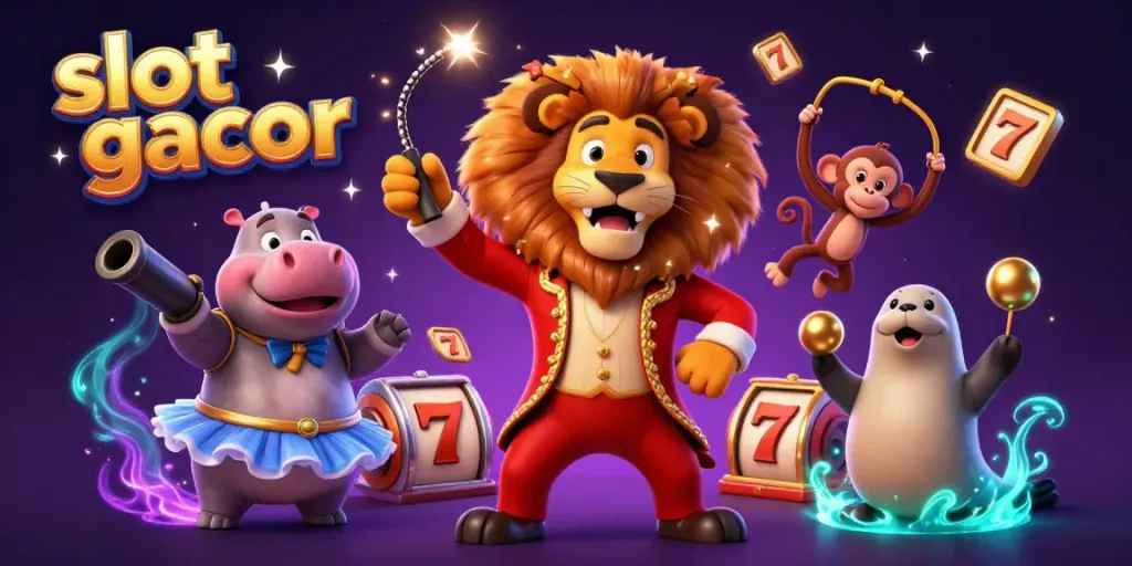 Menangkan slot gacor dengan hiburan menarik dari karakter 3D sirkus dan elemen permainan.