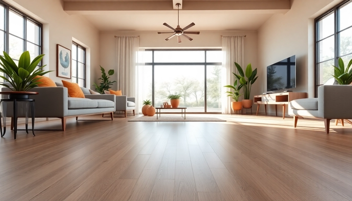 Enhance your space with waterproof vinyl flooring that combines style and durability in a chic living room.