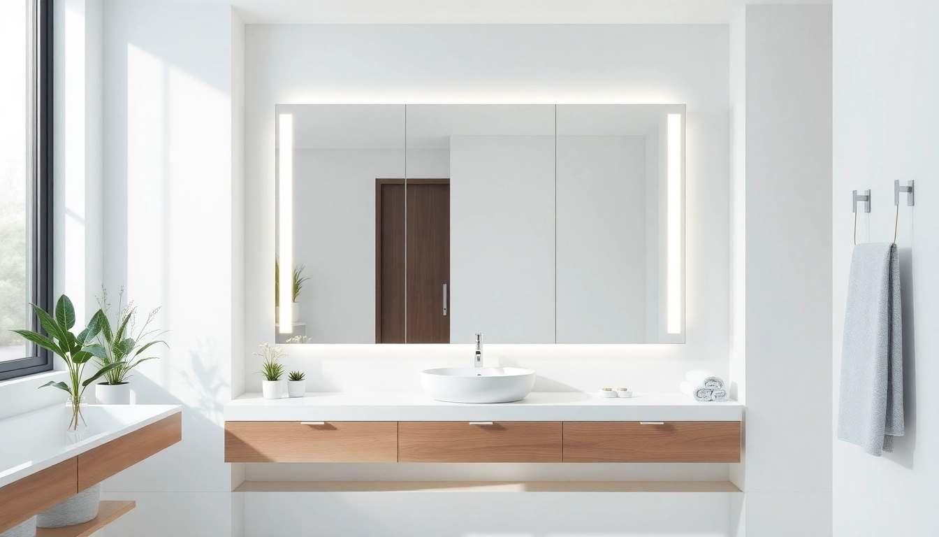 Illuminate your space with a stylish led bathroom mirror Cabinet enhancing modern restroom aesthetics.