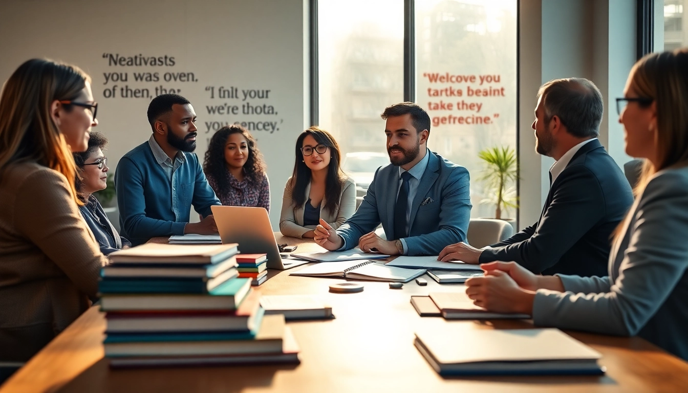Engaging founder leadership insights in a collaborative meeting, showcasing diverse professionals.