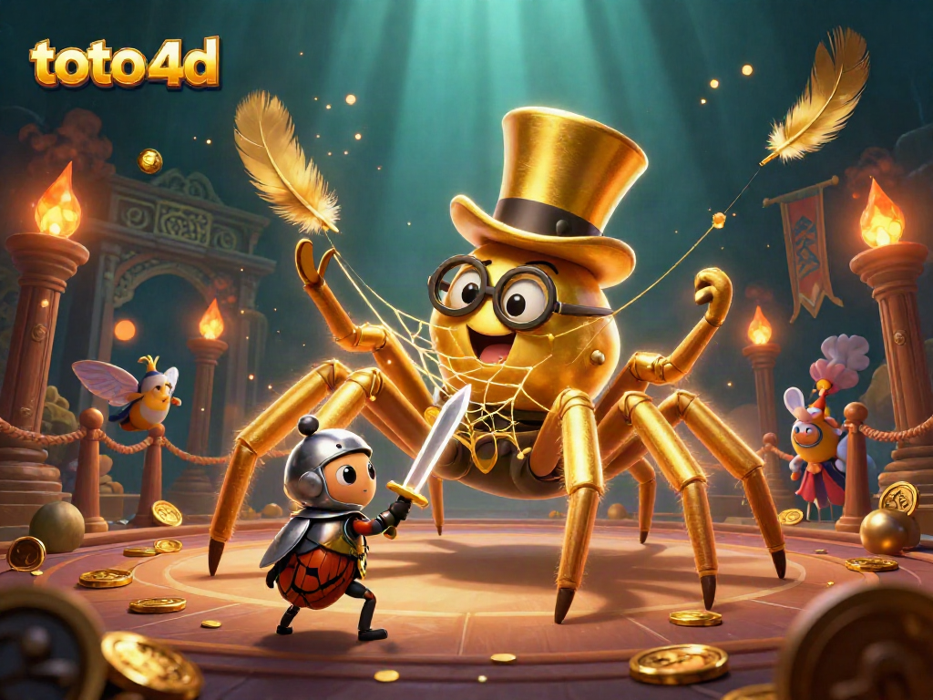 Win big with the exciting Toto 4D lottery game illustrated with dynamic characters and casino elements.
