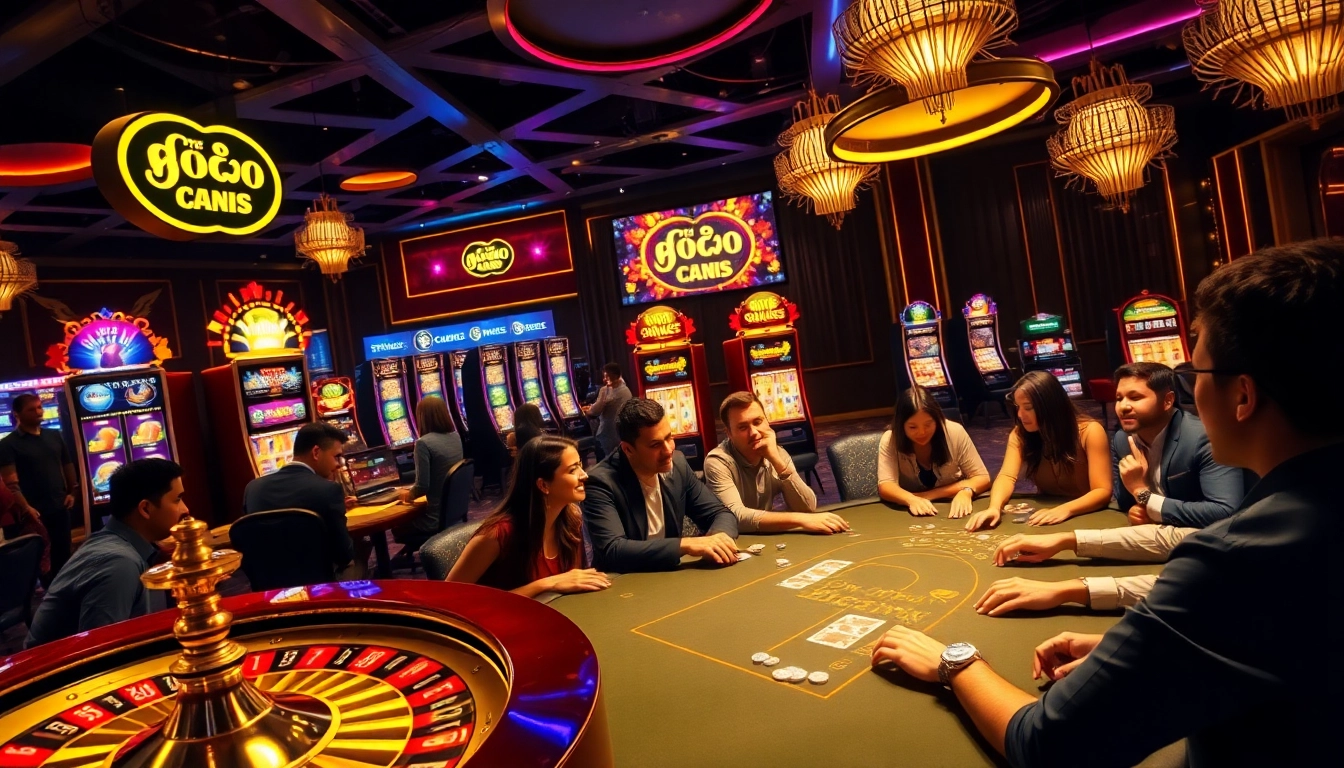 Engage with thrilling Onicplay slot machines and poker tables in a vibrant casino atmosphere.