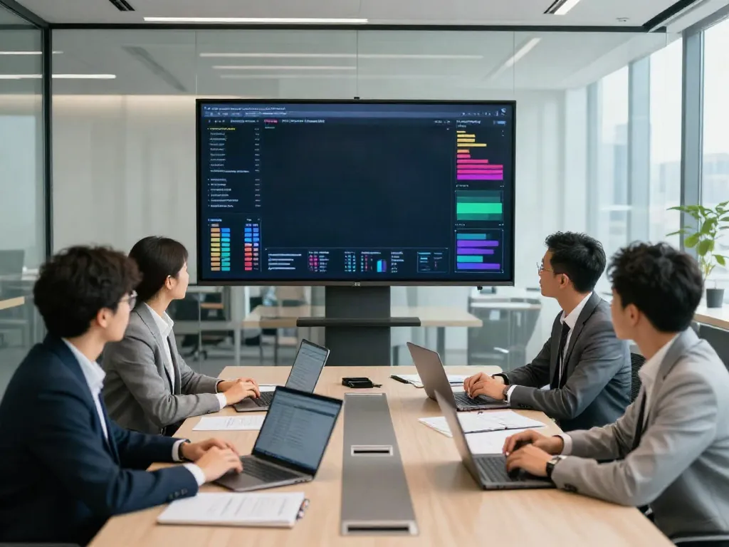 Team discussing distressed debt advisory strategies in a modern office.