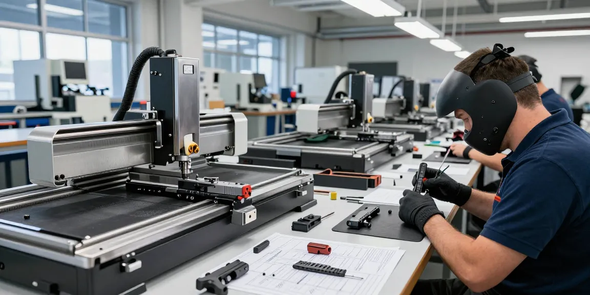 Precision Glock slides being crafted at https://precisionglockslides.com with skilled technicians and advanced machinery.