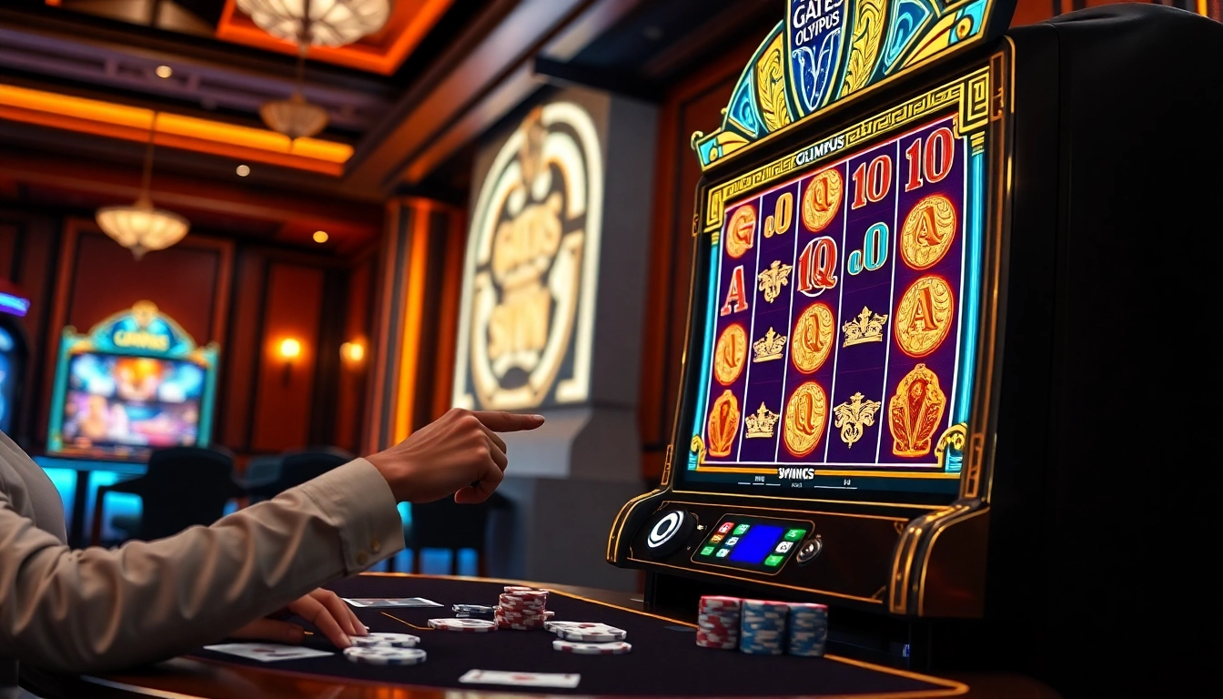 Experience the thrill of olympus slot with vibrant visuals and glamorous casino elements.
