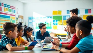 Engaging students in educational activities in a vibrant classroom showcasing Education.