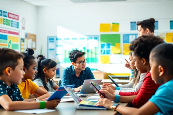 Engaging students in educational activities in a vibrant classroom showcasing Education.