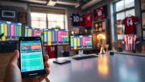 Explore sports betting in India with an engaging home office setup showcasing vibrant odds displays.