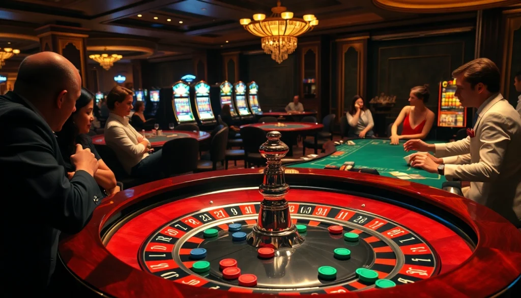 Players engaging at a roulette table, highlighting the excitement of the ph22255 Link for gamblers.