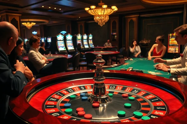 Players engaging at a roulette table, highlighting the excitement of the ph22255 Link for gamblers.