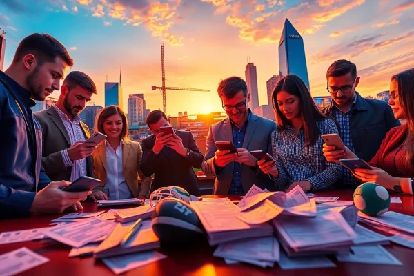 Explore sportsbooks in Georgia with bettors engaged in a lively atmosphere, highlighting excitement and opportunity.