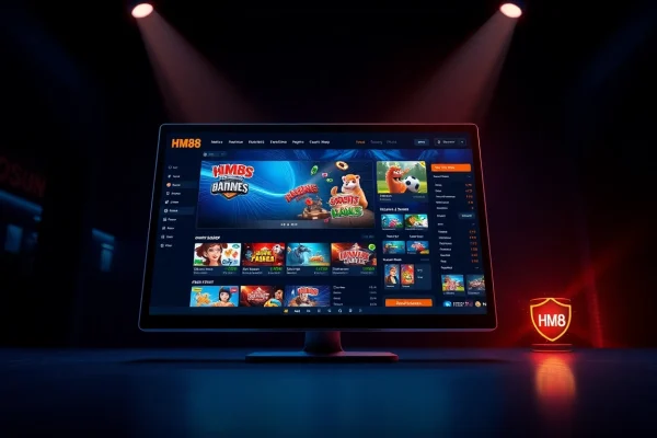 Dynamic online gambling interface featuring the hm88 link, showcasing vibrant games and user-friendly navigation.