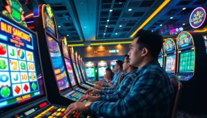 Situs kode4d vibrant online gaming environment showcasing slot games and players in an exciting atmosphere