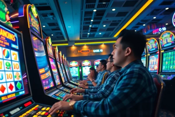 Situs kode4d vibrant online gaming environment showcasing slot games and players in an exciting atmosphere