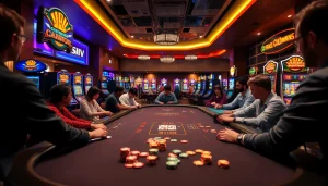 Discover vibrant scenes of an online casino in California showcasing gameplay excitement and player engagement.