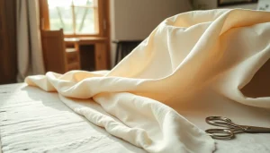 Linnen stof in warme, natuurlijke verlichting, perfect voor mode en interieur.