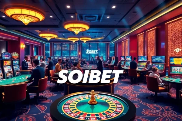 Players enjoying vibrant casino games at SOIBET with a luxurious atmosphere.