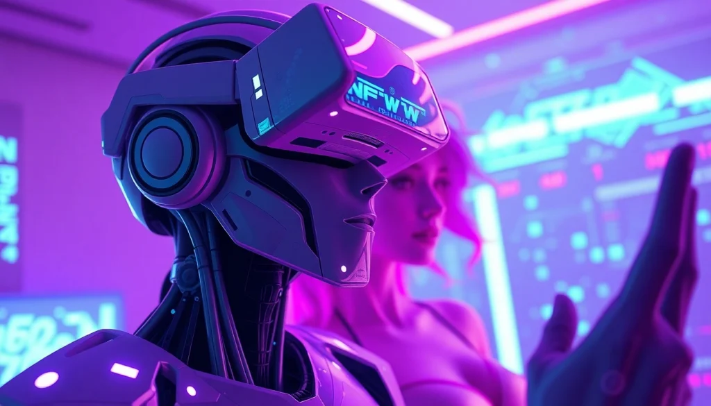 AI NSFW character interaction in a vibrant digital world.