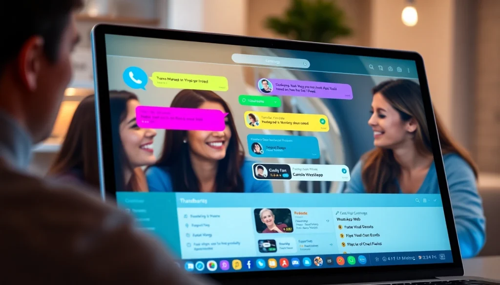 生动展示快连官网功能，强调无缝沟通的 WhatsApp Web 界面